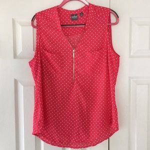 Polka Dot Sleeveless Shirt